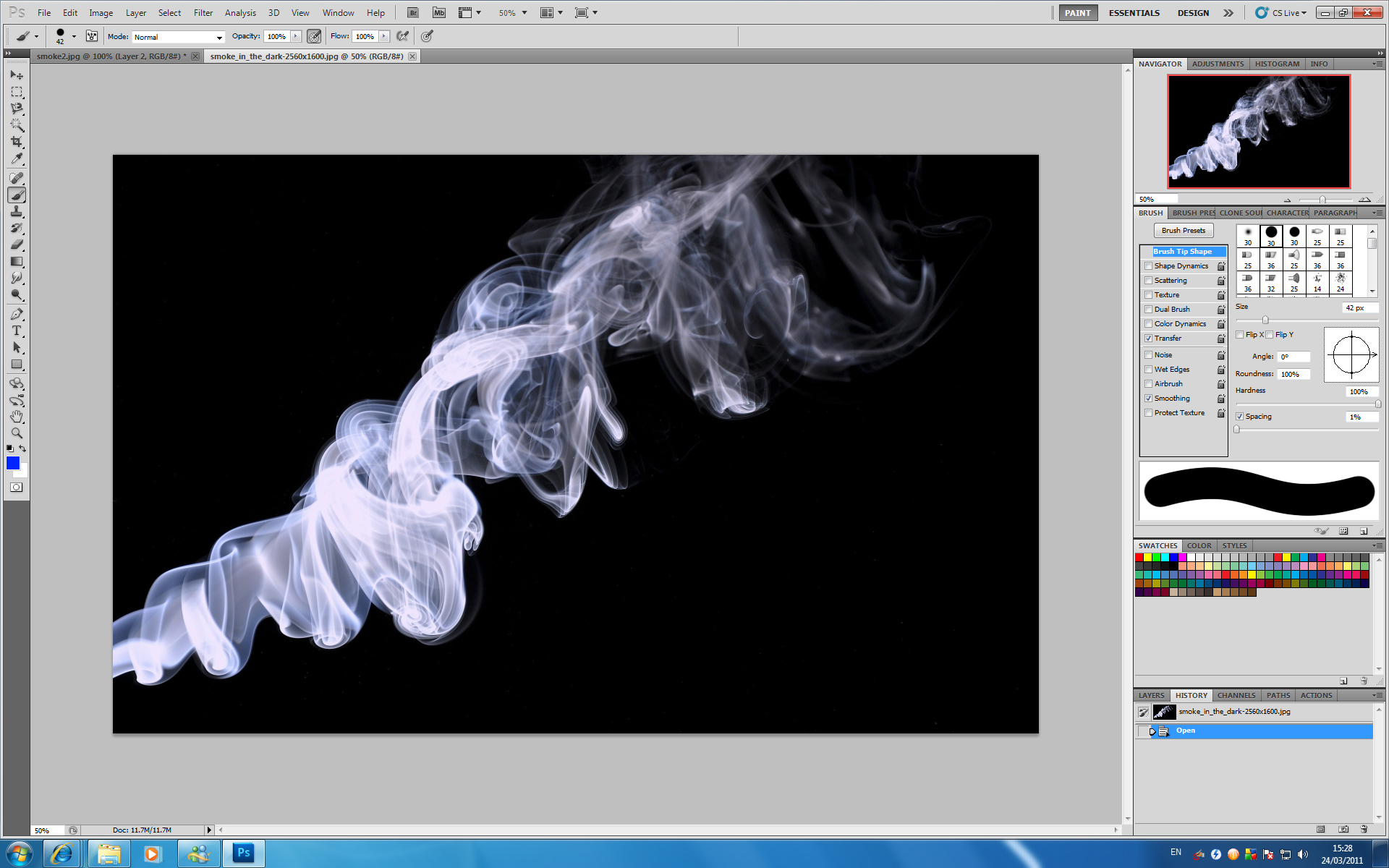 Имитация дыма фотошоп